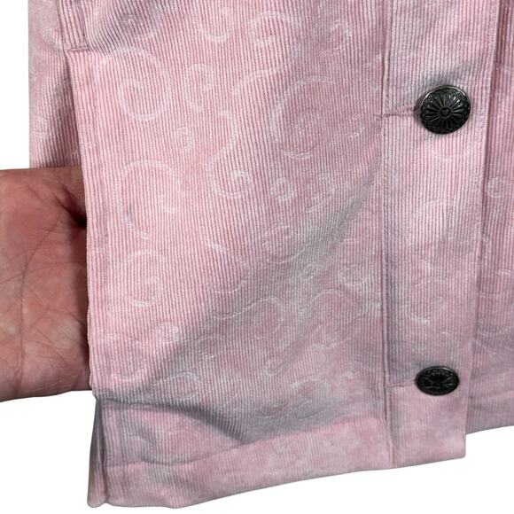 CJ Banks 2X-Large (20/22W) Corduroy Vest Jacket Button-Up Pockets Collared Pink - Picture 3 of 10